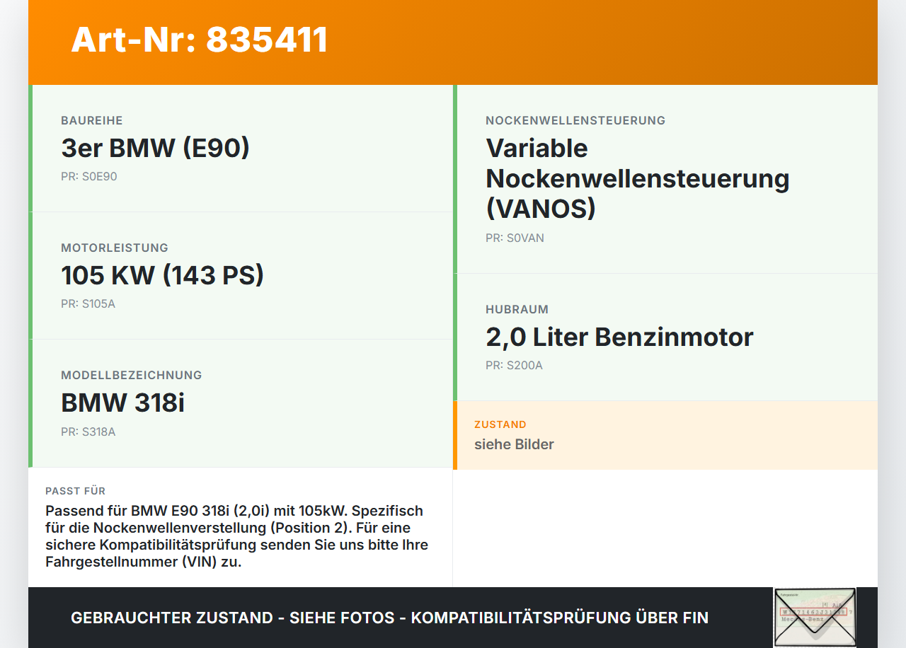 BMW E90 3er 318i 06-09 2,0i 105KW N43B20A Ventil für Nockenwelle Verstellung Pos.2 BMW E90 3er 318i 06-09... Vorschau 3
