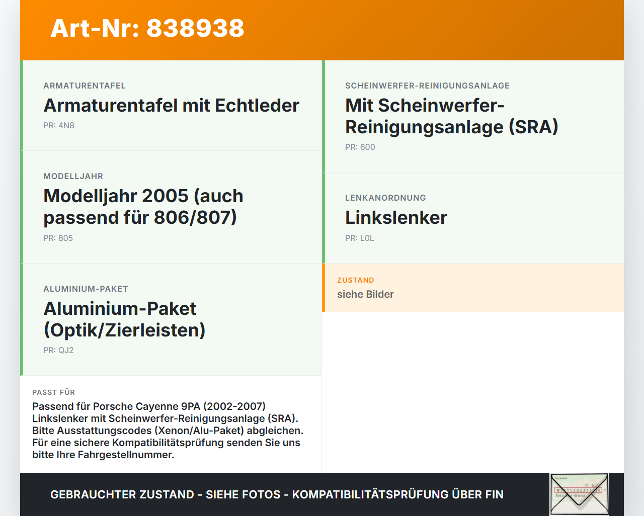Porsche Cayenne 9PA 955 02-07 Lichtschalter Schalter . Porsche Cayenne 9PA 955 02-07 07.06.2005 7L5941531B 04056920... Vorschau 3