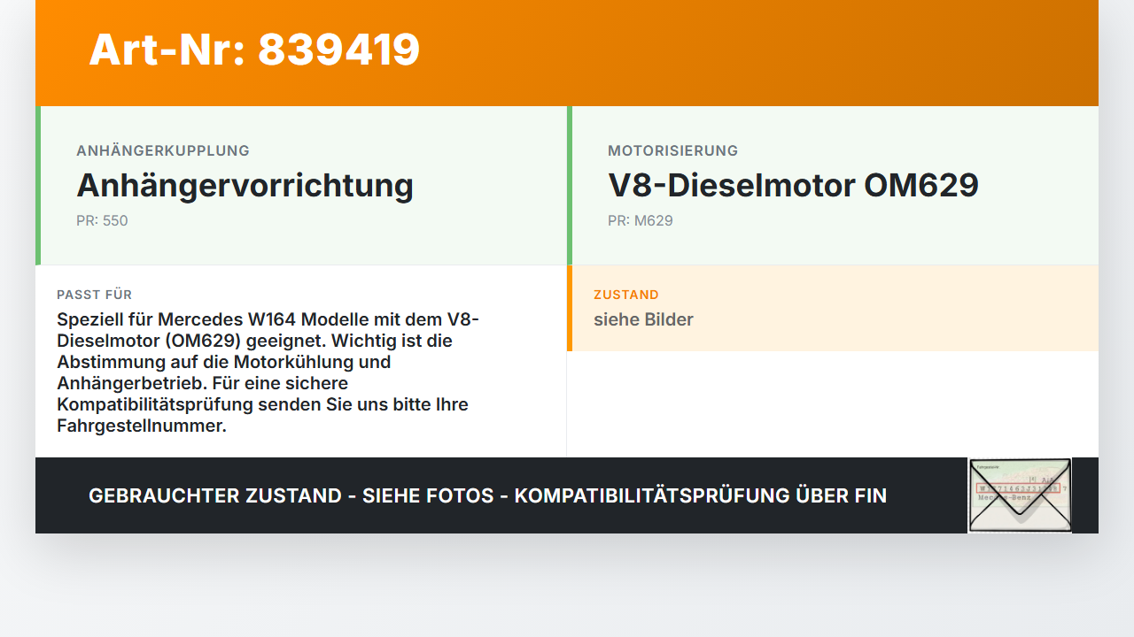 Mercedes W164 ML420 05-09 CDI 4,0 225KW Träger Rahmen Verkleidung für Lüfter Lüfterzarge Luftleitblech Mercedes... Vorschau 3
