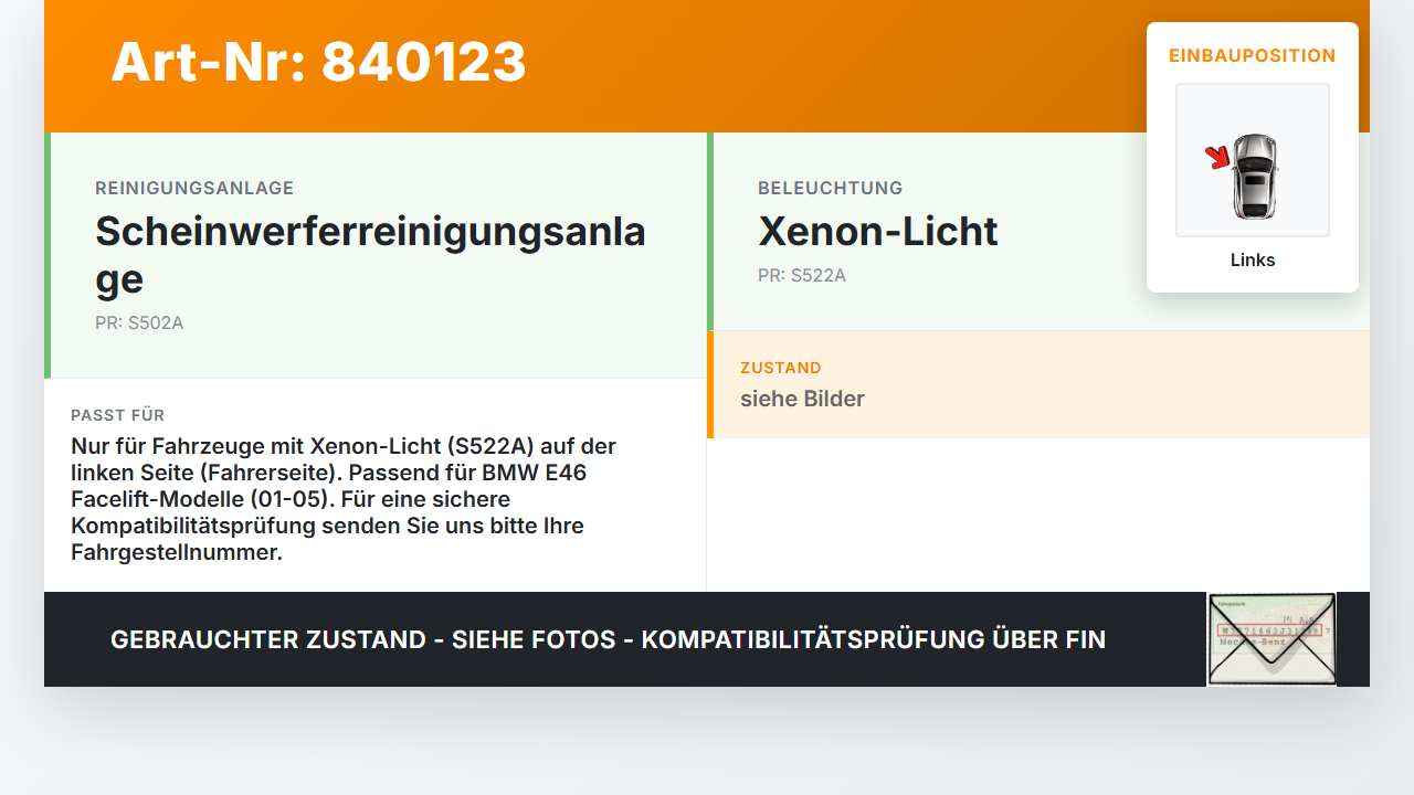 BMW E46 3er 320i 01-05 2,2i Scheibe für Xenon Scheinwerfer Links BMW E46 3er 320i 01-05 20.07.2004 6924043... Vorschau 3