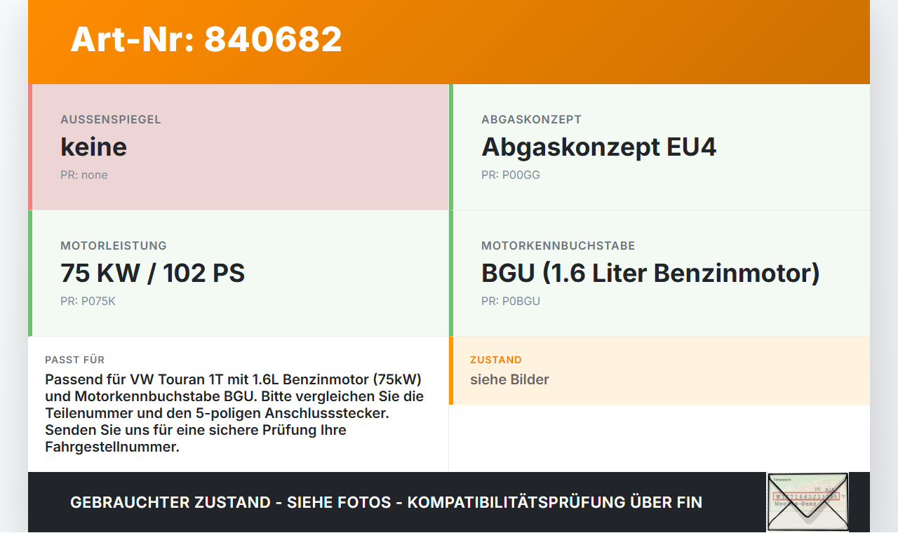 VW Touran 1T 03-06 1,6 75KW BGU Abgasrückführventil EGR AGR Ventil VW Touran 1T 03-06 12.12.2003 06A131501F... Vorschau 3