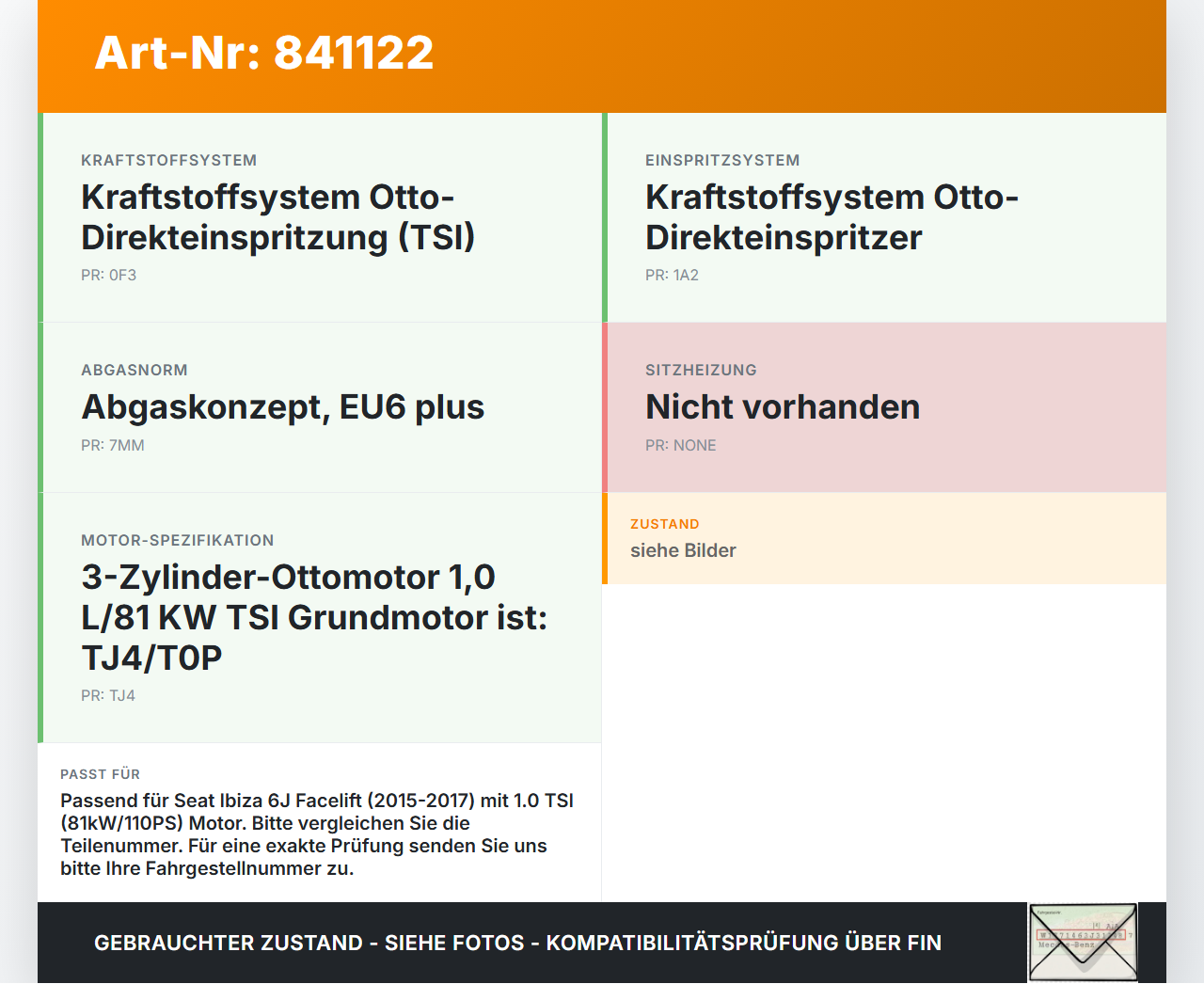 Seat Ibiza FR 6J 15-17 TSi 1,0 81KW Einspritzpumpe Hochdruckpumpe Seat Ibiza FR 6J 15-17 07.10.2016 04E127026BB... Vorschau 3