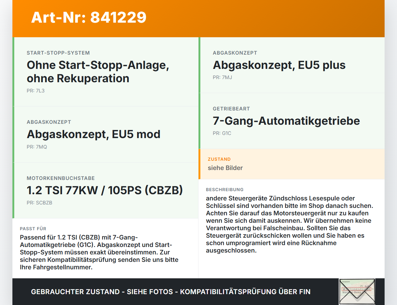 Skoda Roomster 5J 10-15 TSI 1,2 77KW Steuergerät ECU für Motor Motorsteuergerät Skoda Roomster 5J 10-15 17.04.2014... Vorschau 3