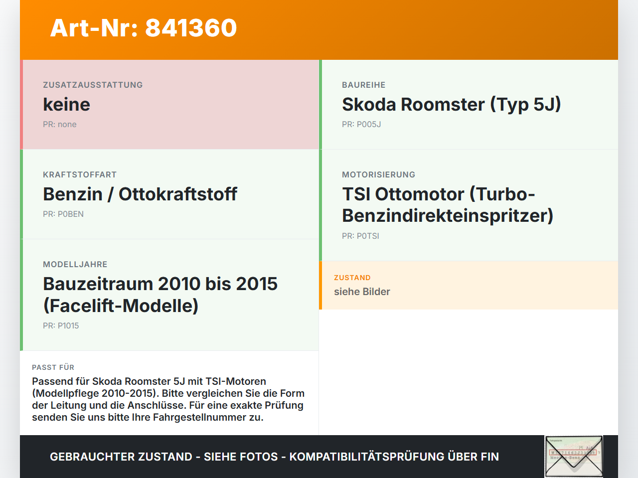 Skoda Roomster 5J 10-15 TSI 1,2 77KW Leitung Kraftstoffleitung Kraftstoffschlauch Skoda Roomster 5J 10-15... Vorschau 3