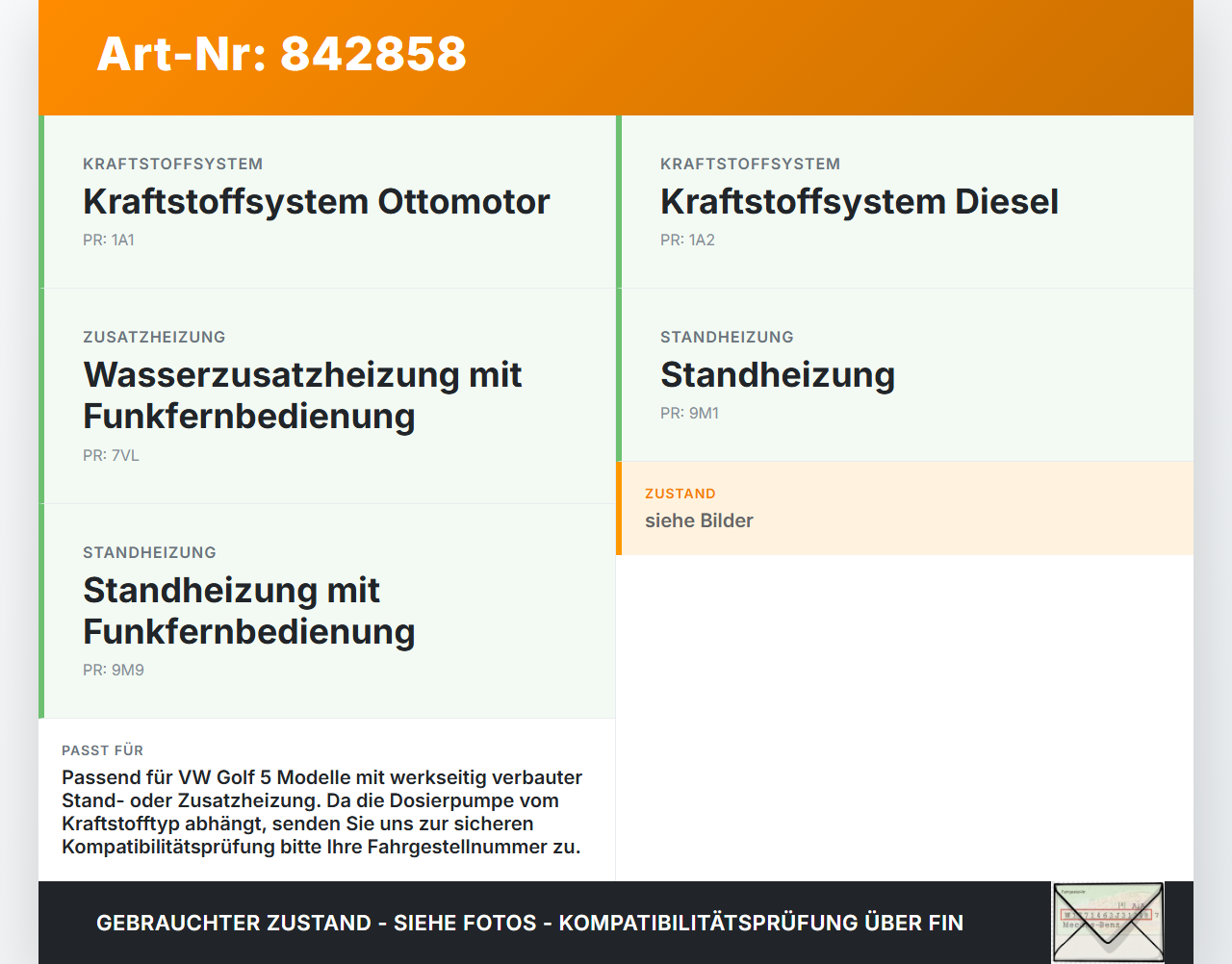 VW Golf 5 V Variant 1K5 03-09 Absaugeinheit mit Dosier-
pumpe Kraftstoffpumpe für Standheizung VW Golf 5 V Variant... Vorschau 3