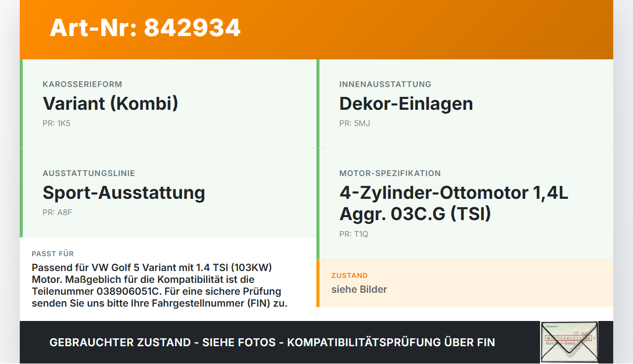 VW Golf 5 V Variant 1K5 03-09 TSI 1,4 103KW Luftdruck MAP Sensor VW Golf 5 V Variant 1K5 03-09 25.01.2008... Vorschau 3
