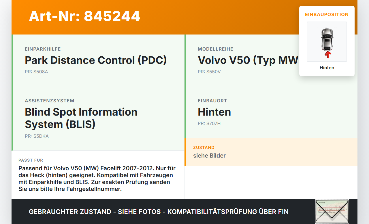 Volvo V50 MW 07-12 Stoßstangenträger Stoßfängerträger Träger Querträger Hinten Volvo V50 MW 07-12 2011 31278028... Vorschau 3