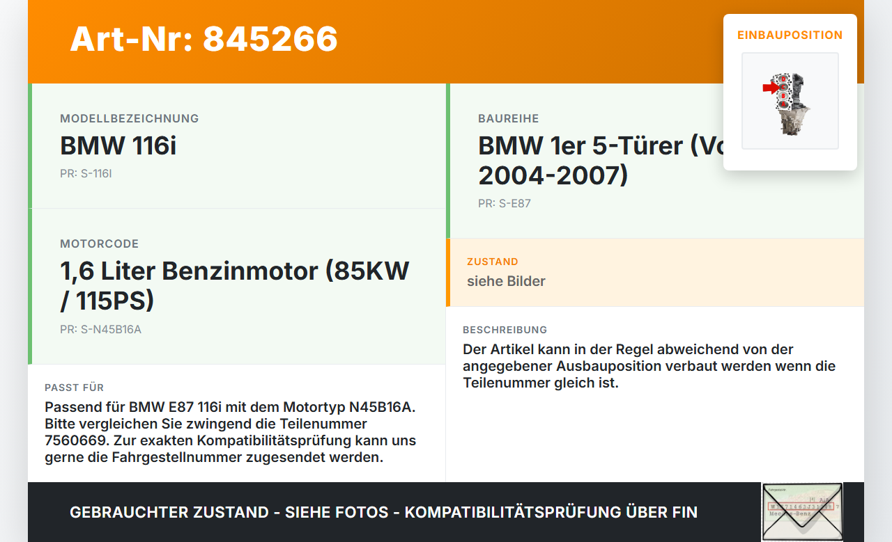 BMW E87 1er 116i 04-07 1,6i 85KW N45B16A Kolben mit Pleuel Pos C BMW E87 1er 116i 04-07 24.11.2004 1125-7560669... Vorschau 3