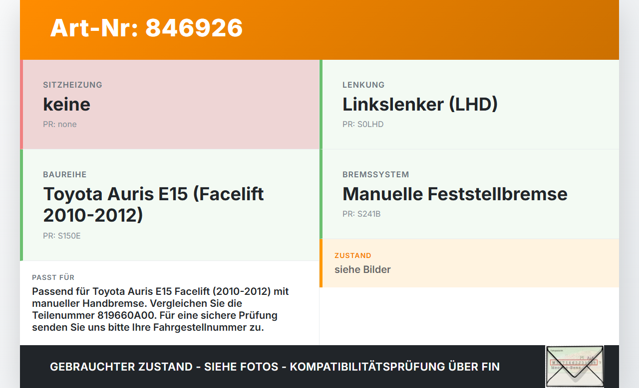 Toyota Auris E15 10-12 Handbremshebel Hebel für Handbremse Bremshebel Toyota Auris E15 10-12 29.08.2012... Vorschau 3