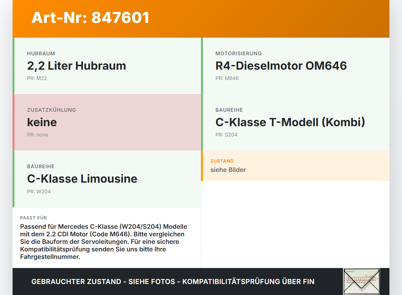 Mercedes W204 S204 C220 07-14 CDI 2,2 125KW Servo Kühler Servoleitung Servokühler Mercedes W204 S204 C220 07-14... Vorschau 3