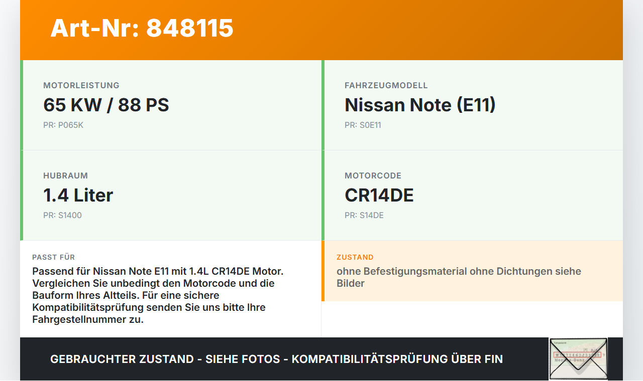 Nissan Note E11 09-13 1,4 65KW CR14DE Ansaugbrücke Ansaugkrümmer Nissan Note E11 09-13 28.09.2012 1-220512... Vorschau 3