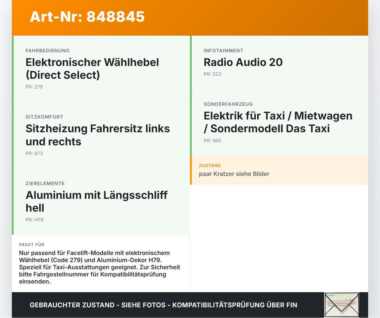 Mercedes W212 E200 13-16 Blende Einbaurahmen für Mittelkonsole Mercedes W212 E200 13-16 07.10.2015 A2126806993 gebraucht Vorschau 3
