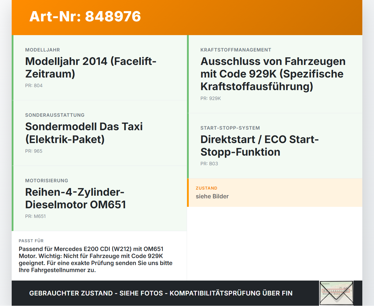 Mercedes W212 E200 13-16 CDI  2,2 100KW Abgaskühlung Wärmetauscher Mercedes W212 E200 13-16 07.10.2015 A6511400675... Vorschau 3