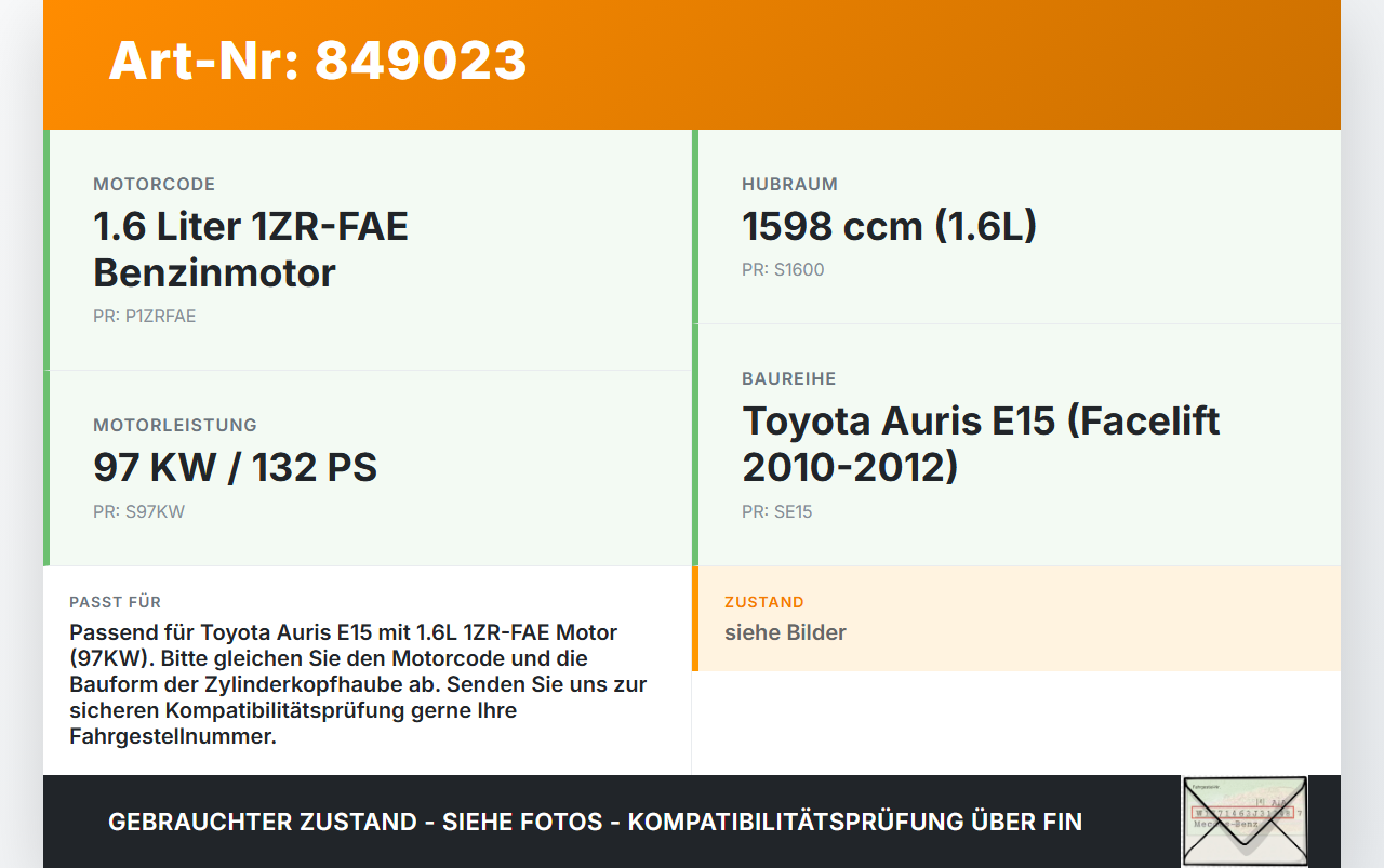 Toyota Auris E15 10-12 1,6 97KW 1ZRFAE Ventildeckel Zylinderkopfhaube Toyota Auris E15 10-12 29.08.2012... Vorschau 3