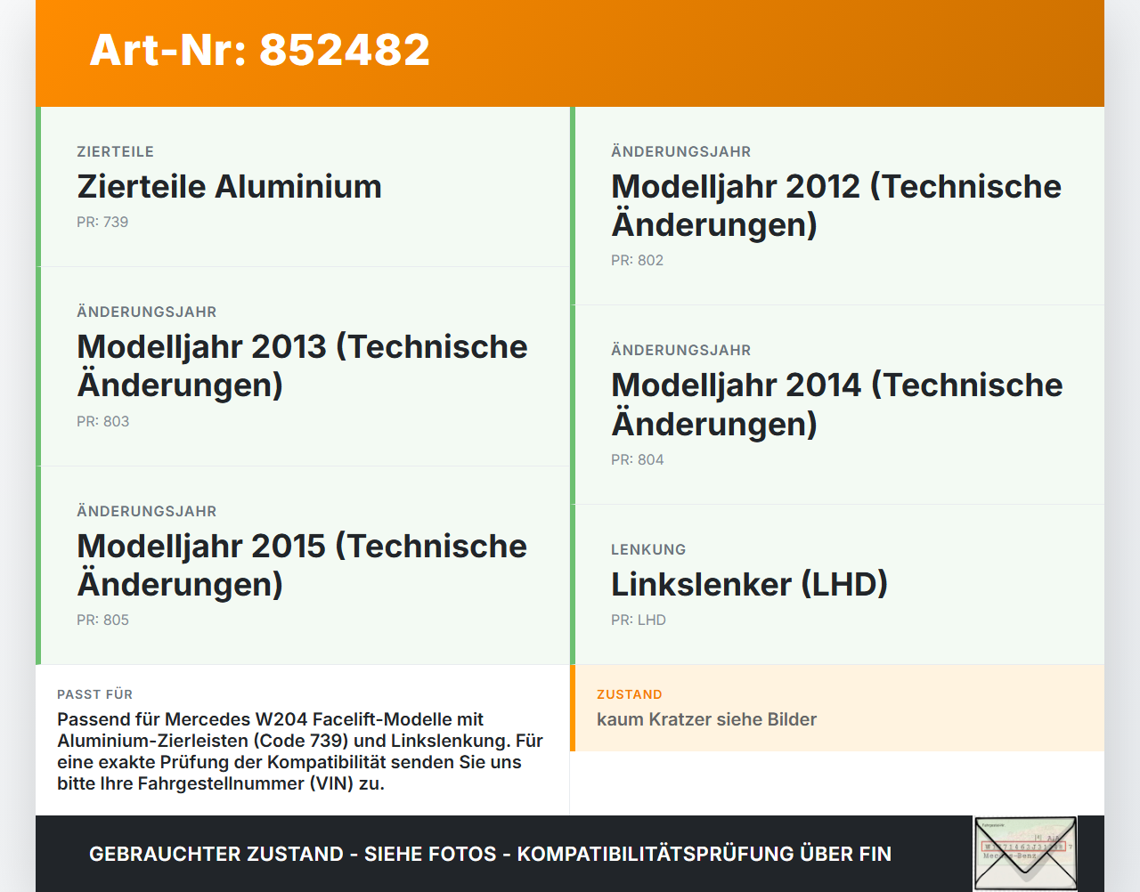 Mercedes W204 C180 11-15 Blende für Armaturenbrett Abdeckung Mercedes W204 C180 11-15 23.08.2012 A2046802171... Vorschau 3
