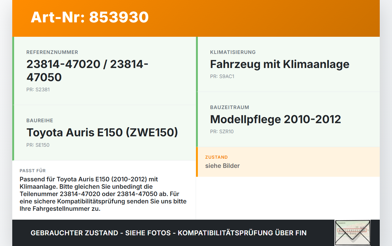 Toyota Auris ZW E150 10-12 Expansionsventil für Klima Toyota Auris ZW E150 10-12 27.10.2010 DT447500-3070... Vorschau 3