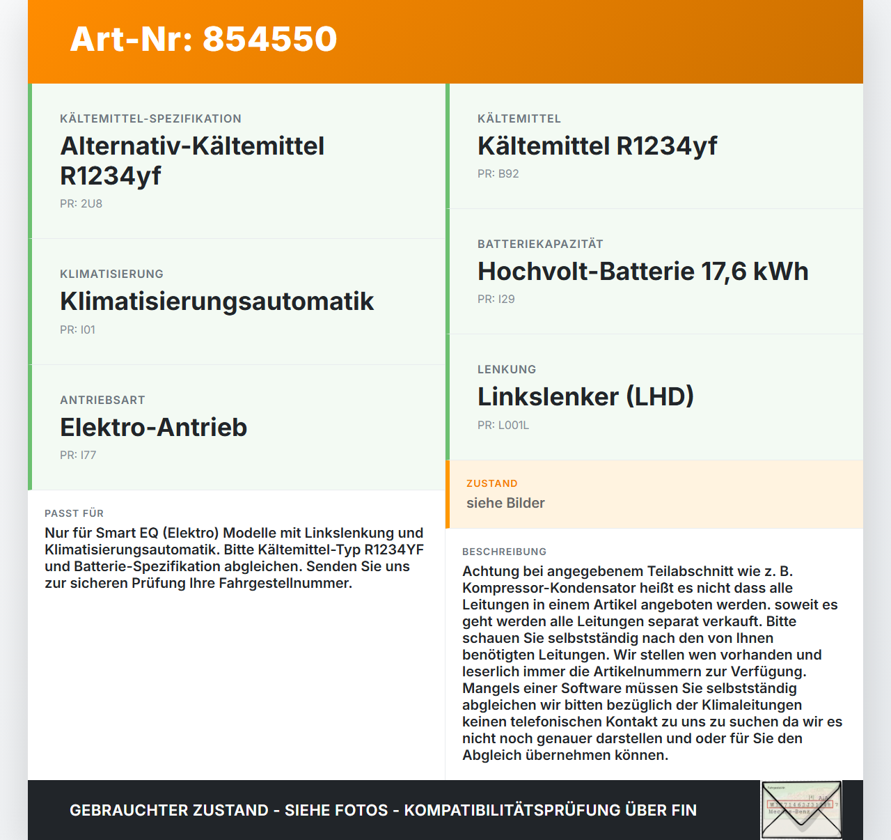 Smart EQ ForFour 453 19-24 Elektro  41KW Klimaschlauch Klimaleitung Smart EQ ForFour 453 19-24 05.11.2021... Vorschau 3