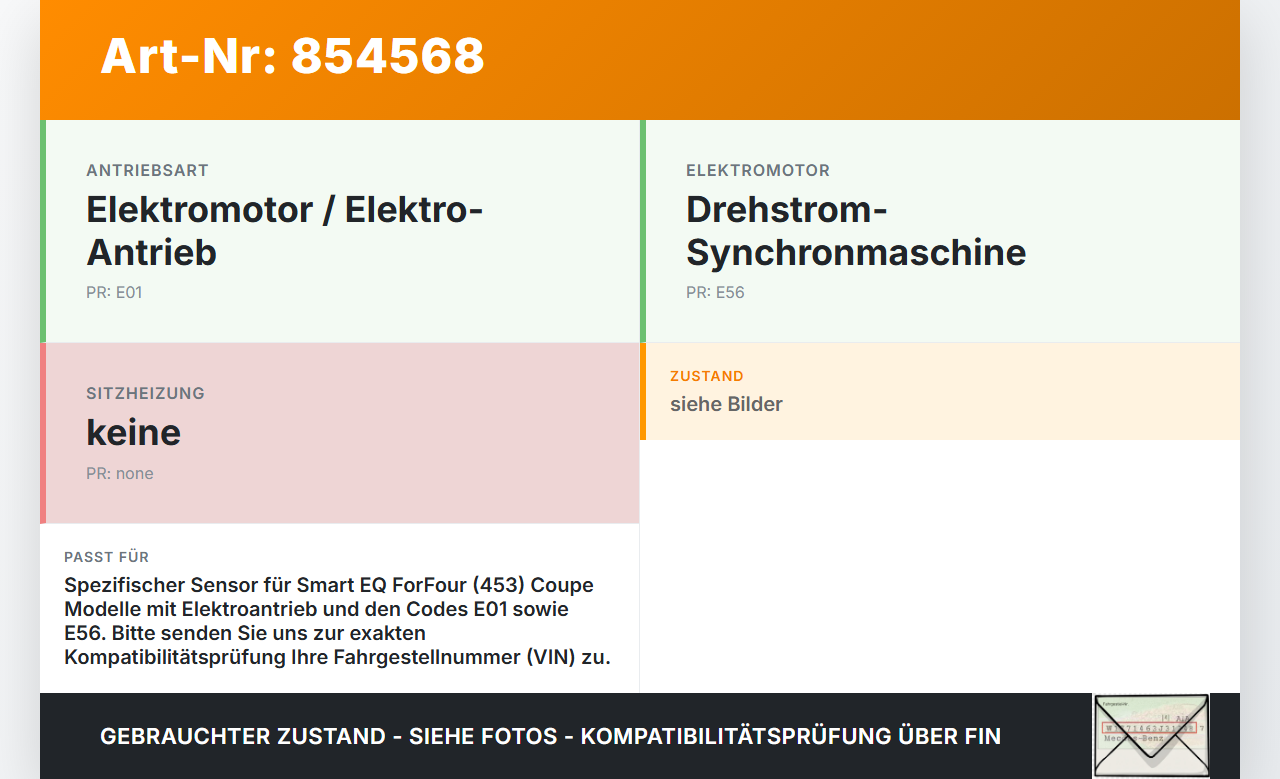 Smart EQ ForFour 453 19-24 Coupe Sensor für Batterie Start Drehstrom Smart EQ ForFour 453 19-24 05.11.2021... Vorschau 3