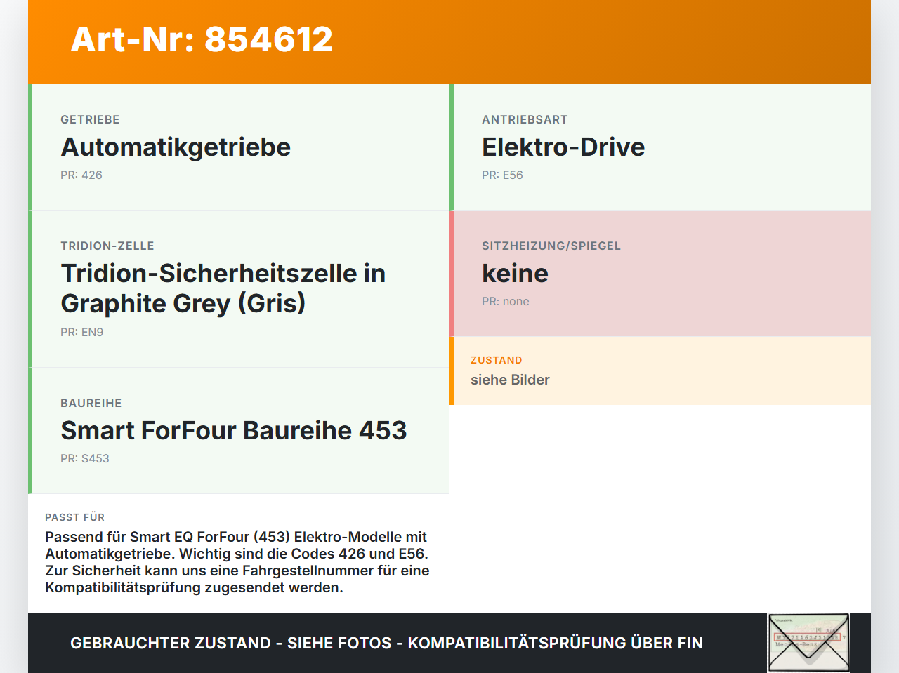 Smart EQ ForFour 453 19-24 Elektro  41KW Autom Schaltzug Schaltseilzug Schaltseil Smart EQ ForFour 453 19-24... Vorschau 3