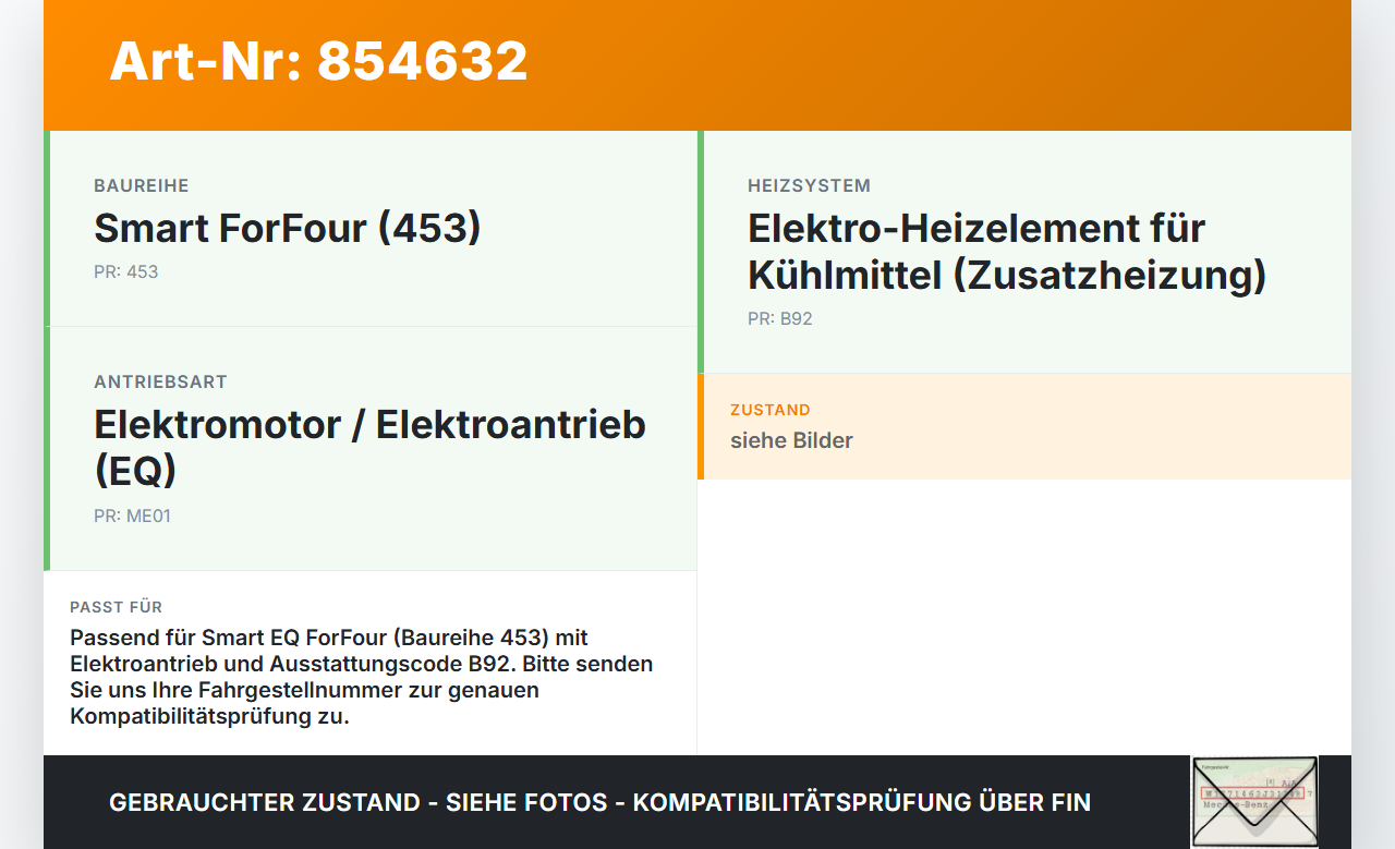 Smart EQ ForFour 453 19-24 Zusatzheizgerät Zuheizgerät für Kühlmittel EDH NV 580W 14V Smart EQ ForFour 453 19-24... Vorschau 3