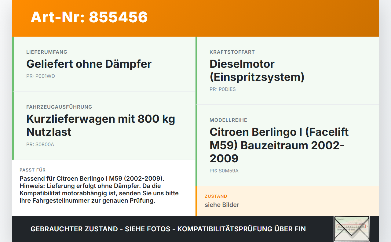 Citroen Berlingo I M59 02-09 1,9D 51KW Einspritzpumpe Hochdruckpumpe Verteilerpumpe Citroen Berlingo I M59 02-09... Vorschau 3