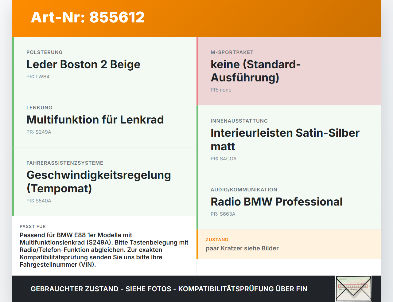 BMW E88 1er 11-13 Lenkradschalter Multifunktionstasten Lenkrad Schalter BMW E88 1er 11-13 14.07.2011 9223073... Vorschau 3