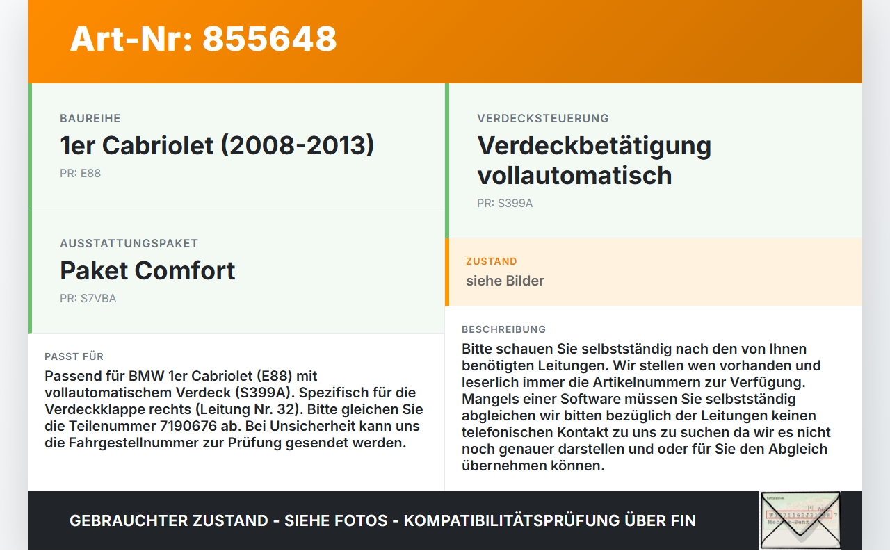 BMW E88 1er 11-13 Cabriolet Hydraulik Schlauch Leitung 32 für Verdeck BMW E88 1er 11-13 14.07.2011 7190676... Vorschau 3