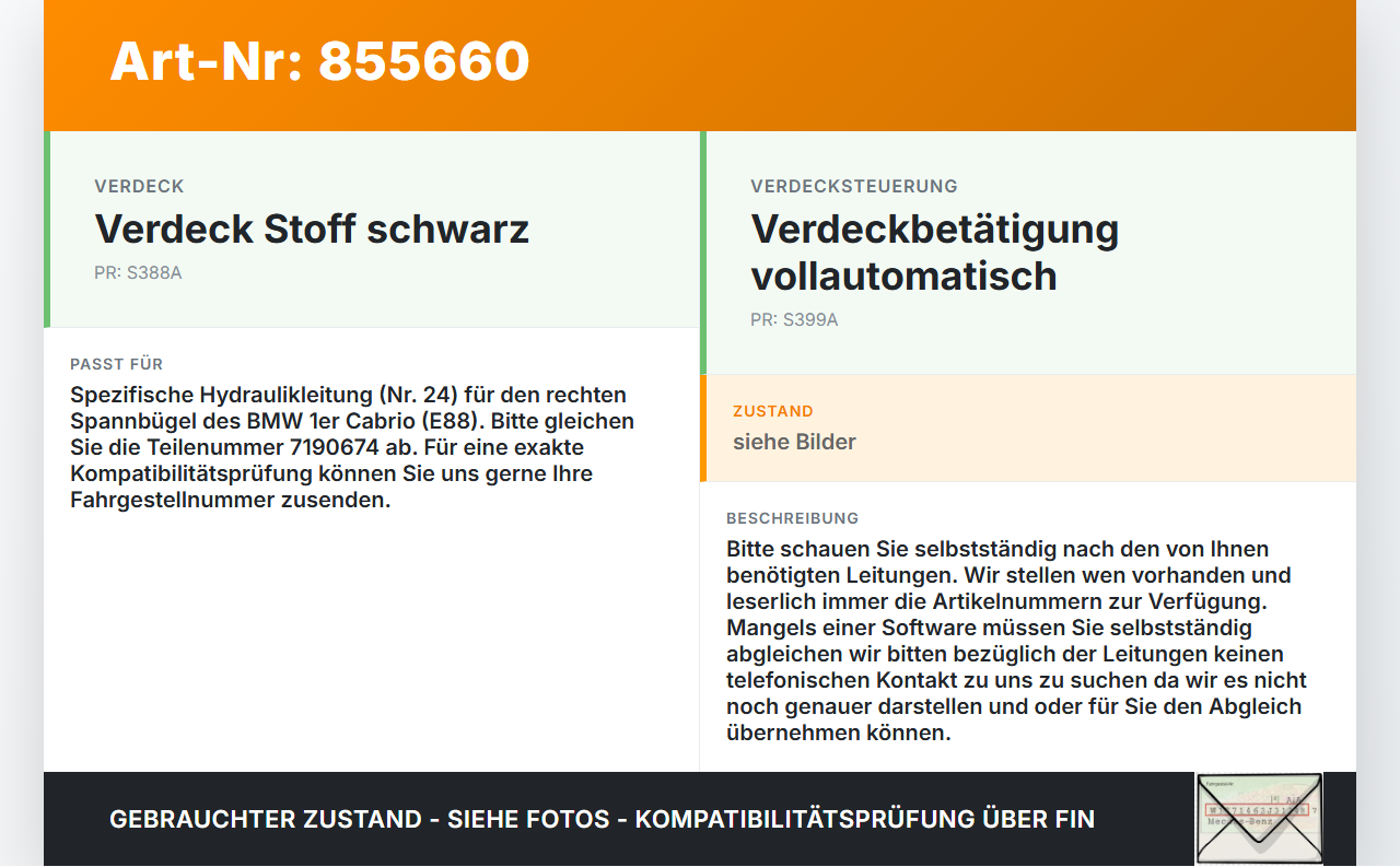 BMW E88 1er 11-13 Cabriolet Hydraulik Schlauch Leitung 24 für Verdeck BMW E88 1er 11-13 14.07.2011 7190674... Vorschau 3