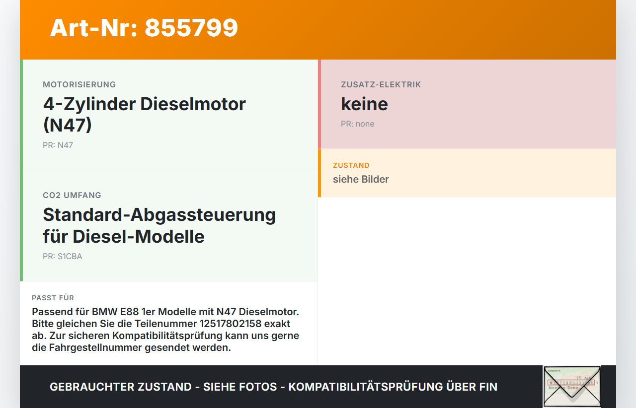 BMW E88 1er 11-13 Kabelbaum Glühmodul BMW E88 1er 11-13 14.07.2011 7802158 12517802158 7802157 7802157-07 gebraucht Vorschau 3