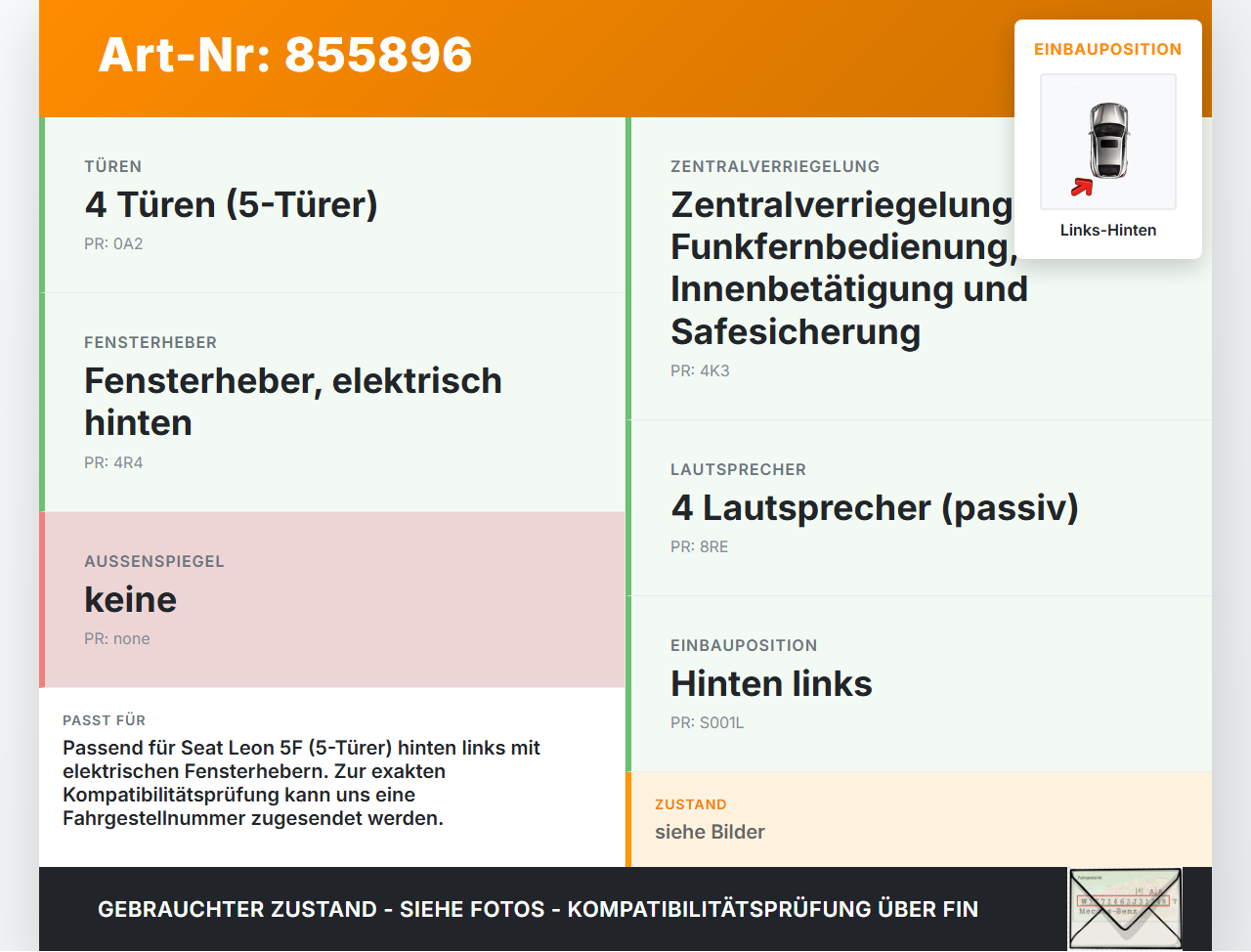 Seat Leon III 5F 12-16 5T Kabelbaum für Tür und Fensterheber Links Hinten Seat Leon III 5F 12-16 12.06.2014... Vorschau 3