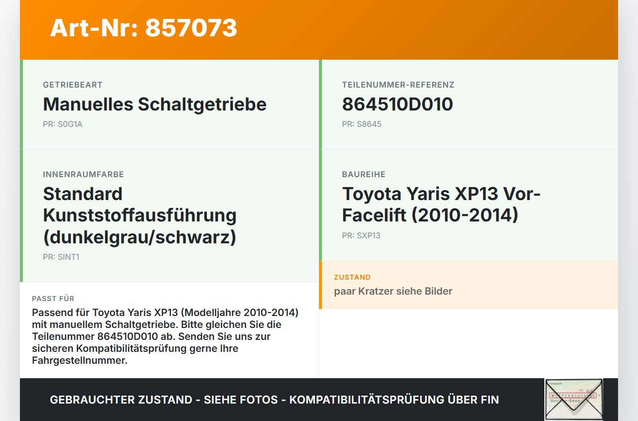 Toyota Yaris XP13 10-14 Blende Einbaurahmen für Schaltkulisse Toyota Yaris XP13 10-14 18.04.2013 864510D010... Vorschau 3