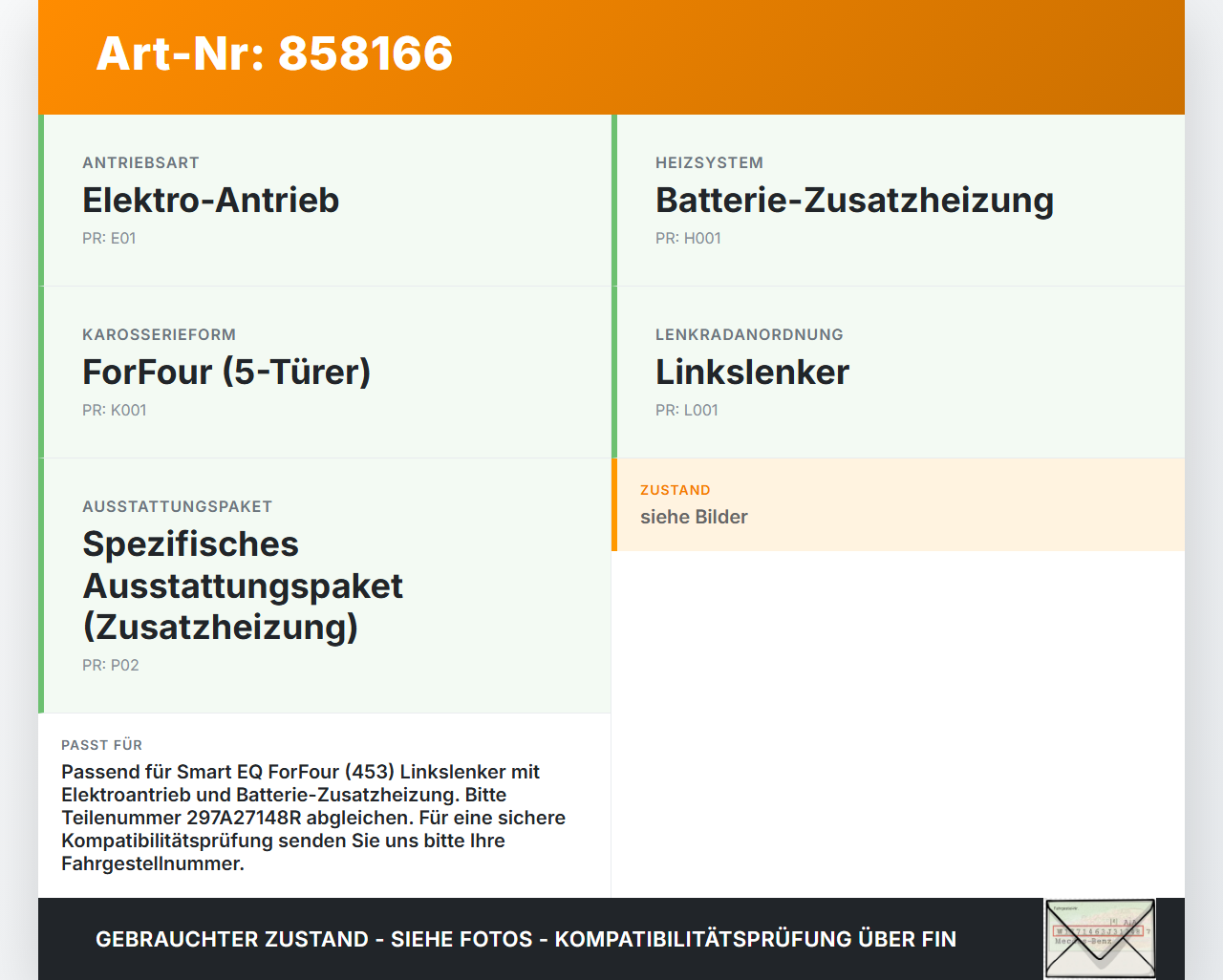 Smart EQ ForFour 453 19-24 Coupe Kabelbaum für Batterie Smart EQ ForFour 453 19-24 05.11.2021 A4538207900... Vorschau 3
