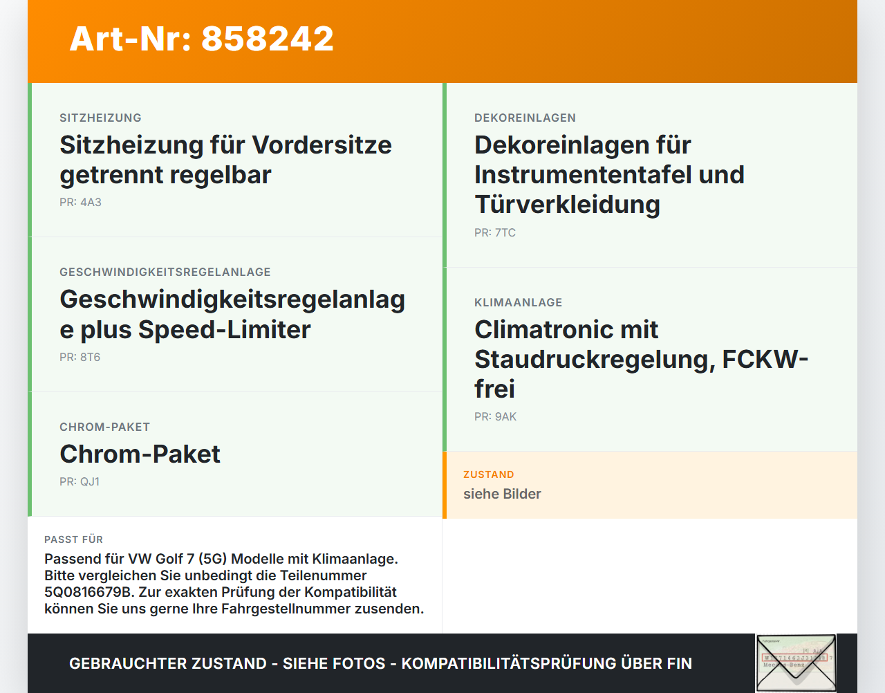 VW Golf 7 VII 5G 12-17 Expansionsventil für Klima VW Golf 7 VII 5G 12-17 15.08.2016 5Q0816679B CZ447500-5211 gebraucht Vorschau 3