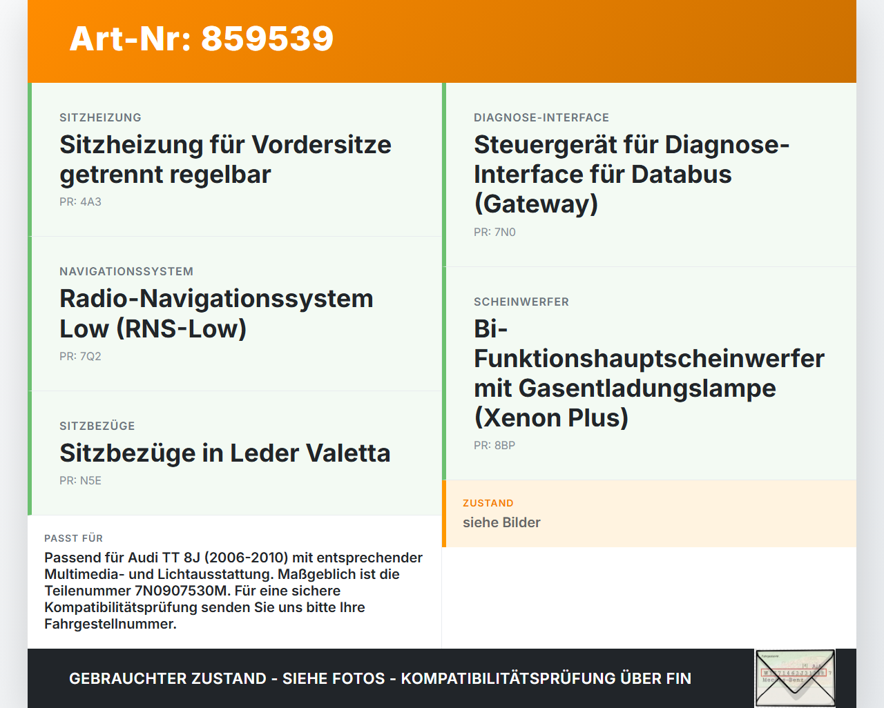 Audi TT 8J 06-10 Steuergerät ECU Modul Gateway Diagnoseinterface Audi TT 8J 06-10 11.11.2006 7N0907530M 1K0907530K... Vorschau 3