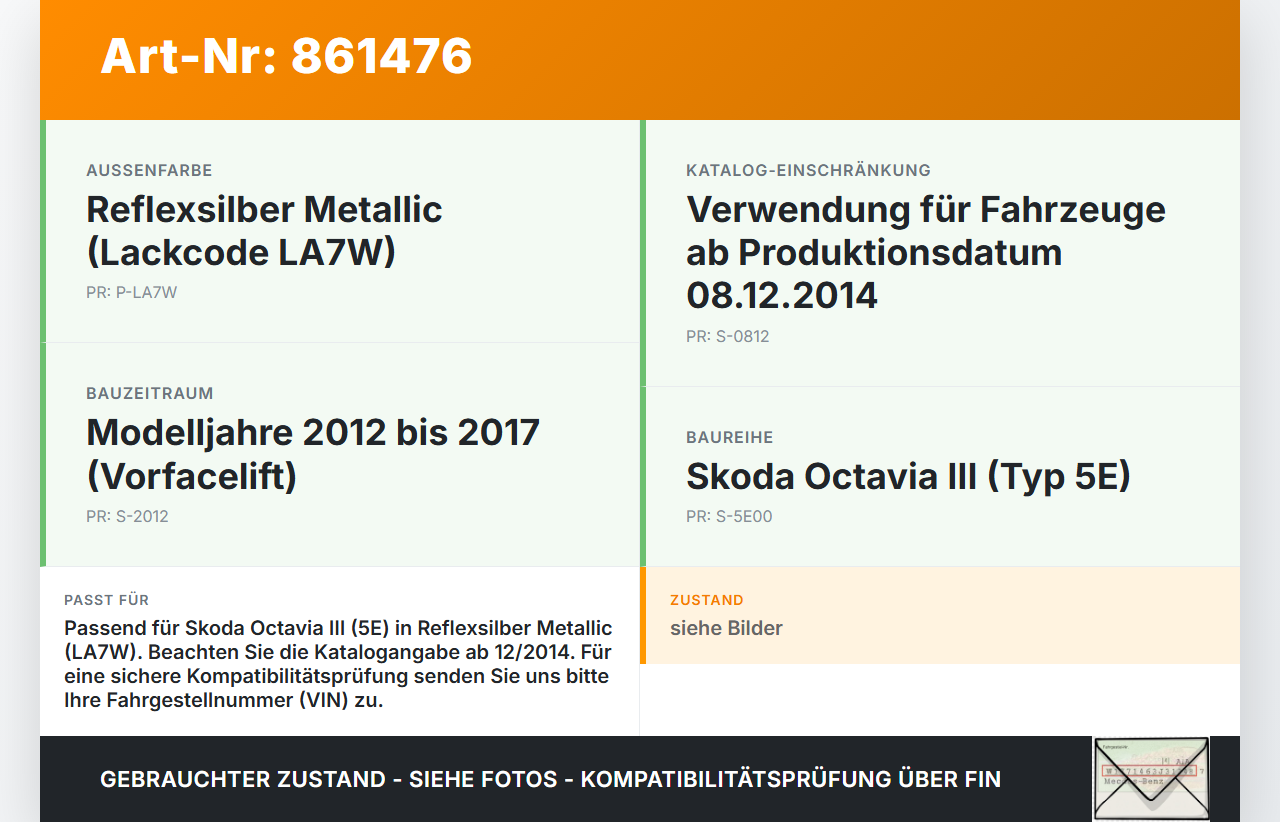 Skoda Octavia III 5E 12-17 Scharnier Arm für Tankdeckel Tankklappe LA7W Skoda Octavia III 5E 12-17 26.05.2015... Vorschau 3
