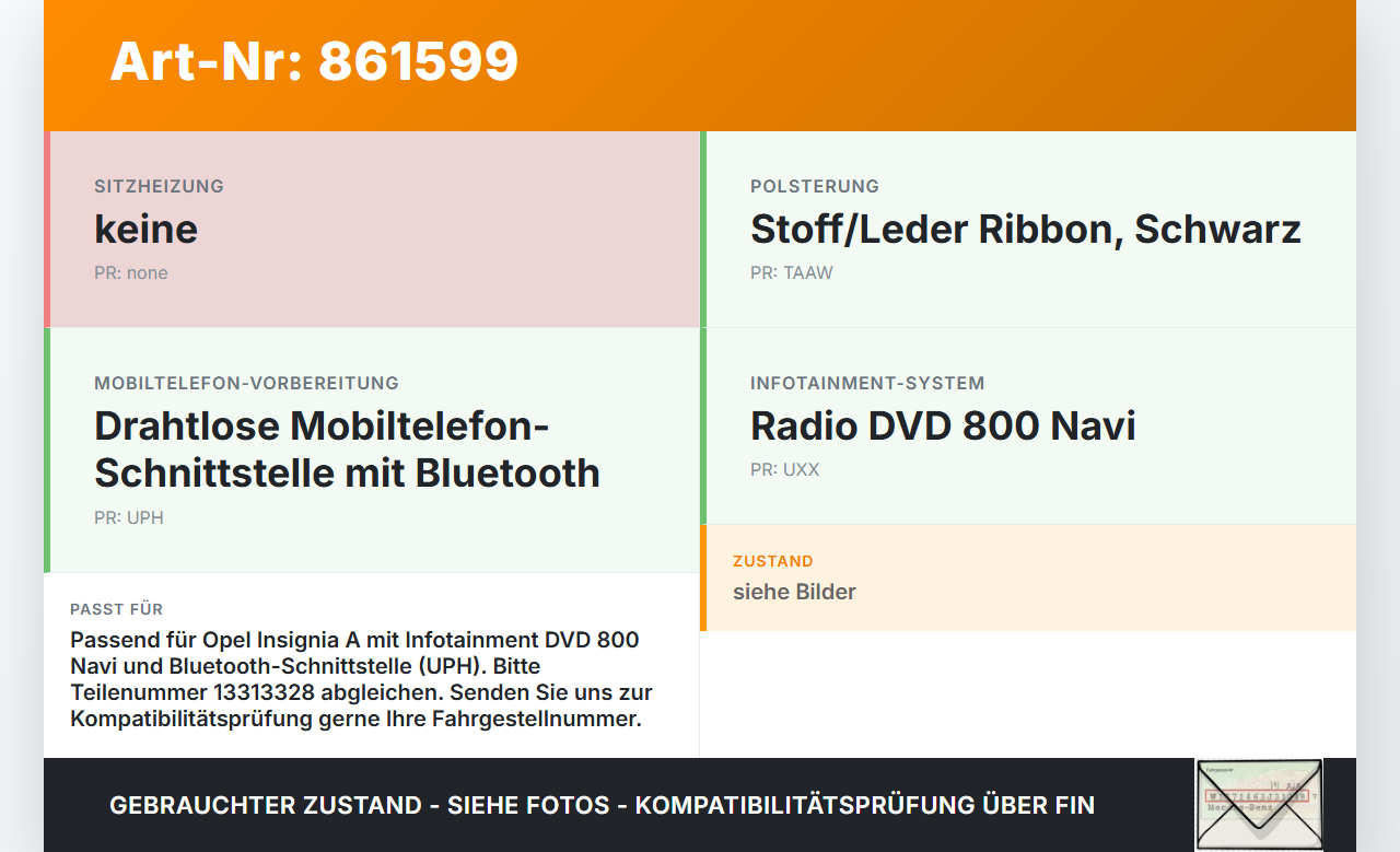 Opel Insignia A 08-13 Steuergerät Bluetooth Connetion Control SG Opel Insignia A 08-13 22.10.2008 13313328 gebraucht Vorschau 3