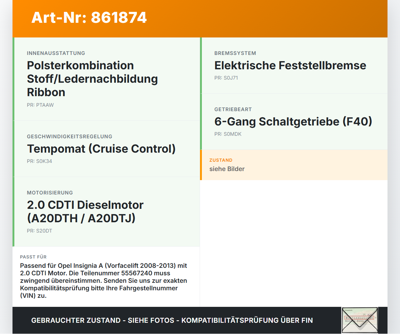 Opel Insignia A 08-13 Lim Kabelbaum für Motor Opel Insignia A 08-13 22.10.2008 55567240 gebraucht Vorschau 3