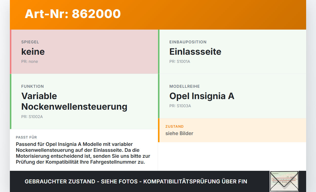 Opel Insignia A 08-13 1,8 103KW A18XER 2H0 Nockenwellenverstellung Verstellung für Nockenwelle Einlass Opel... Vorschau 3
