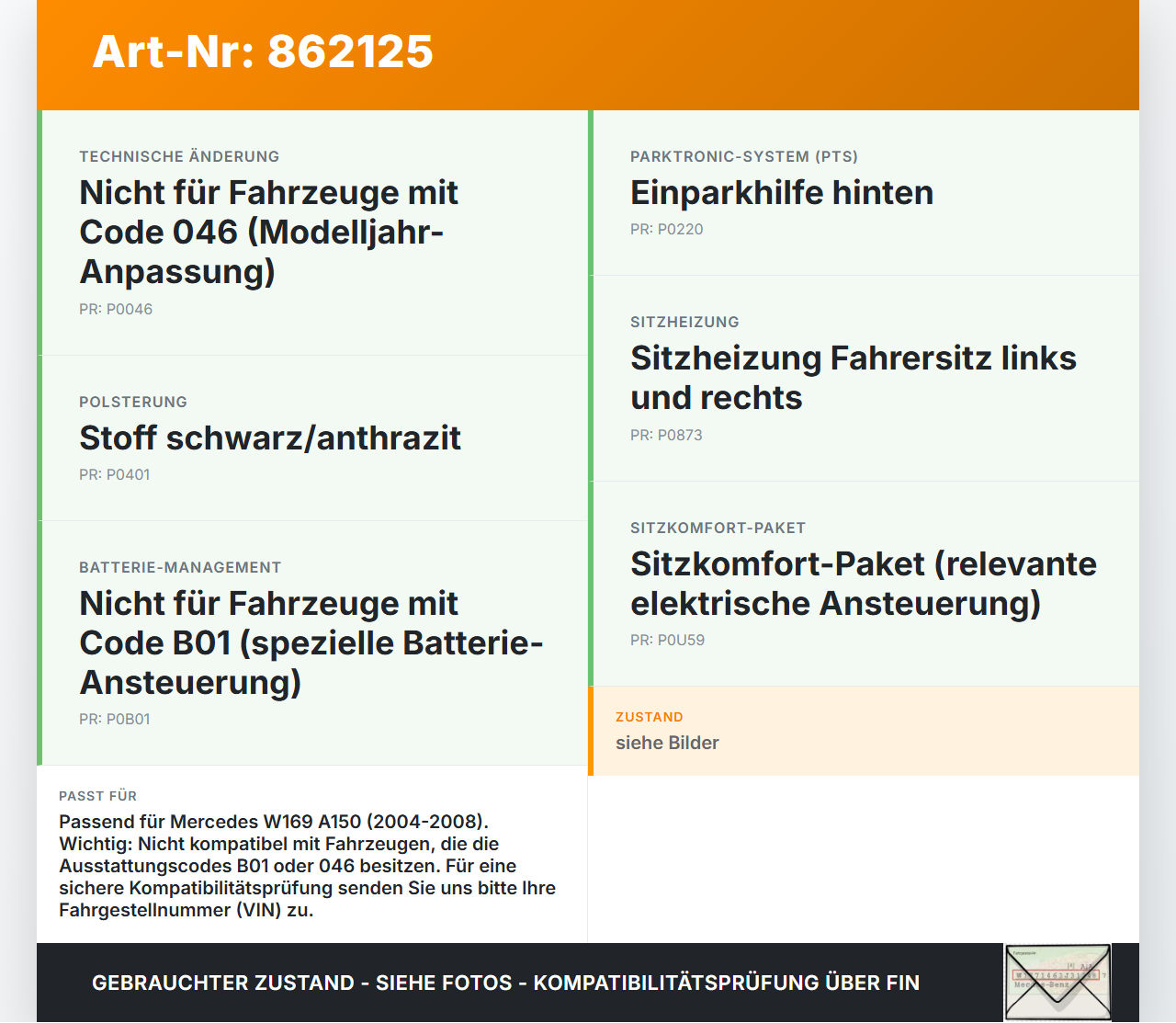 Mercedes W169 A150 04-08 Steuergerät SG Zentralelektrik Sicherungskasten Mercedes W169 A150 04-08 11.11.2004... Vorschau 3
