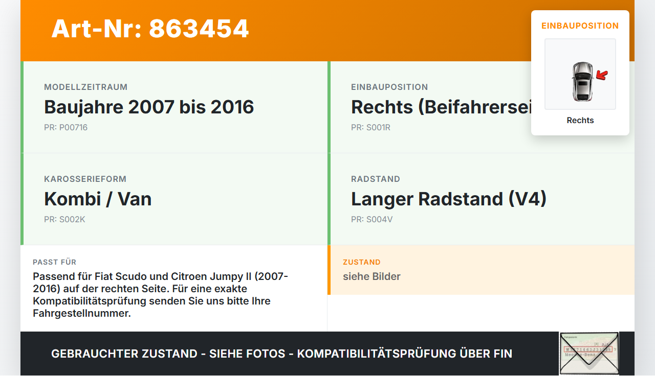 Fiat Scudo Jumpy  II 07-16 Kombi Scharnier für Motorhaube Motorhaubenscharnier Rechts Fiat Scudo Jumpy  II 07-16... Vorschau 3