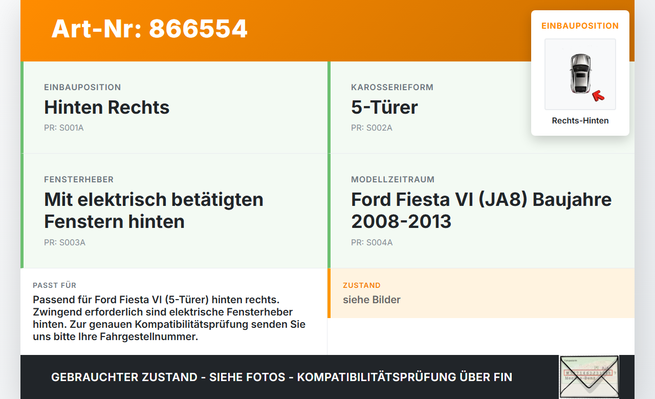 Ford Fiesta VI 6 JA8 08-13 5T Türverkleidung Türpappe Rechts Hinten Ford Fiesta VI 6 JA8 08-13 18.10.2011... Vorschau 3