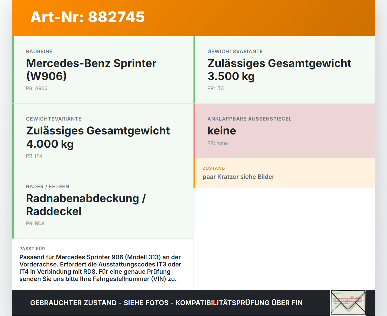Mercedes Sprinter 906 313 06-13 Radnabenabdeckung Rad Nabenabdeckung Nabenblende Mercedes Sprinter 906 313 06-13... Vorschau 3