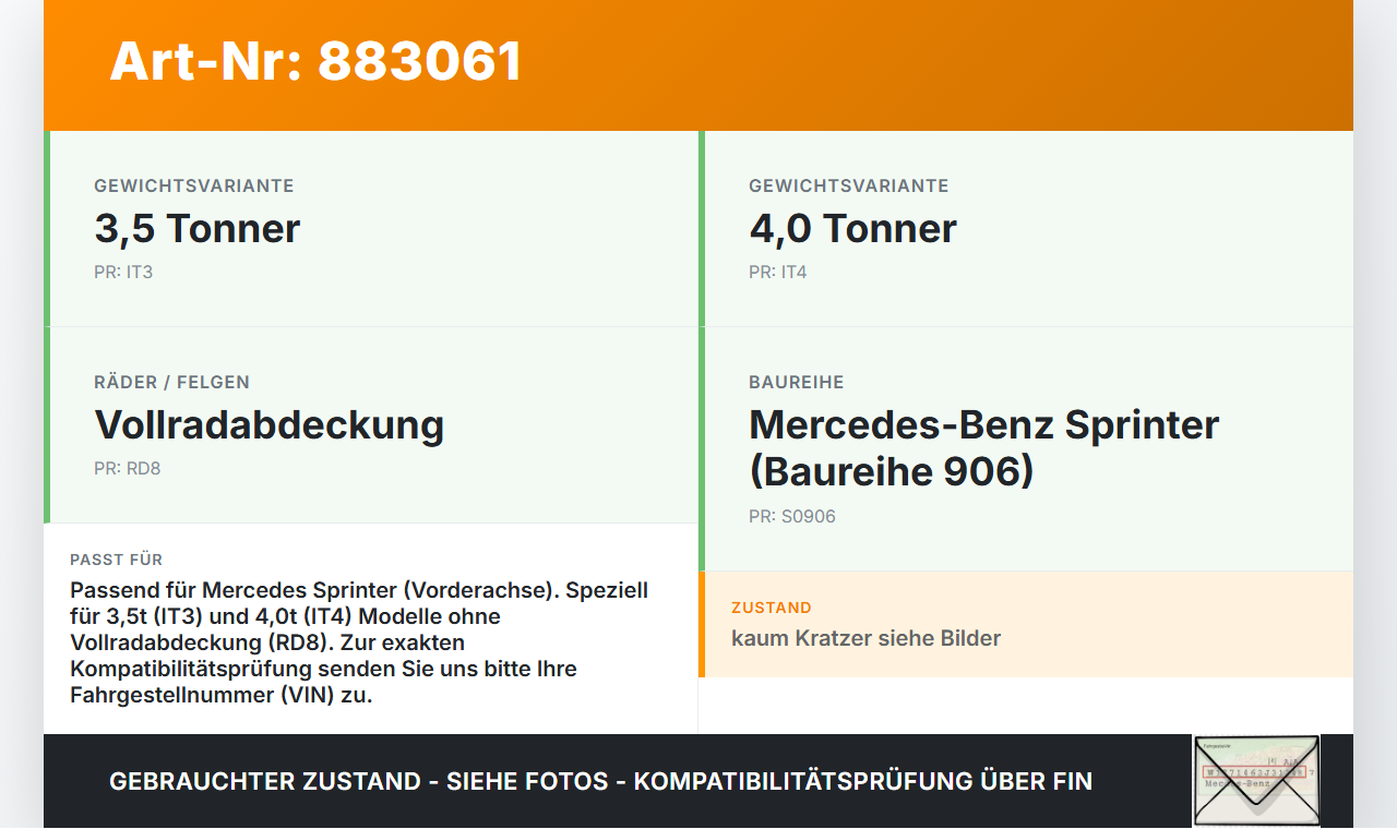 Mercedes Sprinter 906 313 06-13 Radnabenabdeckung Rad Nabenabdeckung Nabenblende Pos.1 Mercedes Sprinter 906 313... Vorschau 3