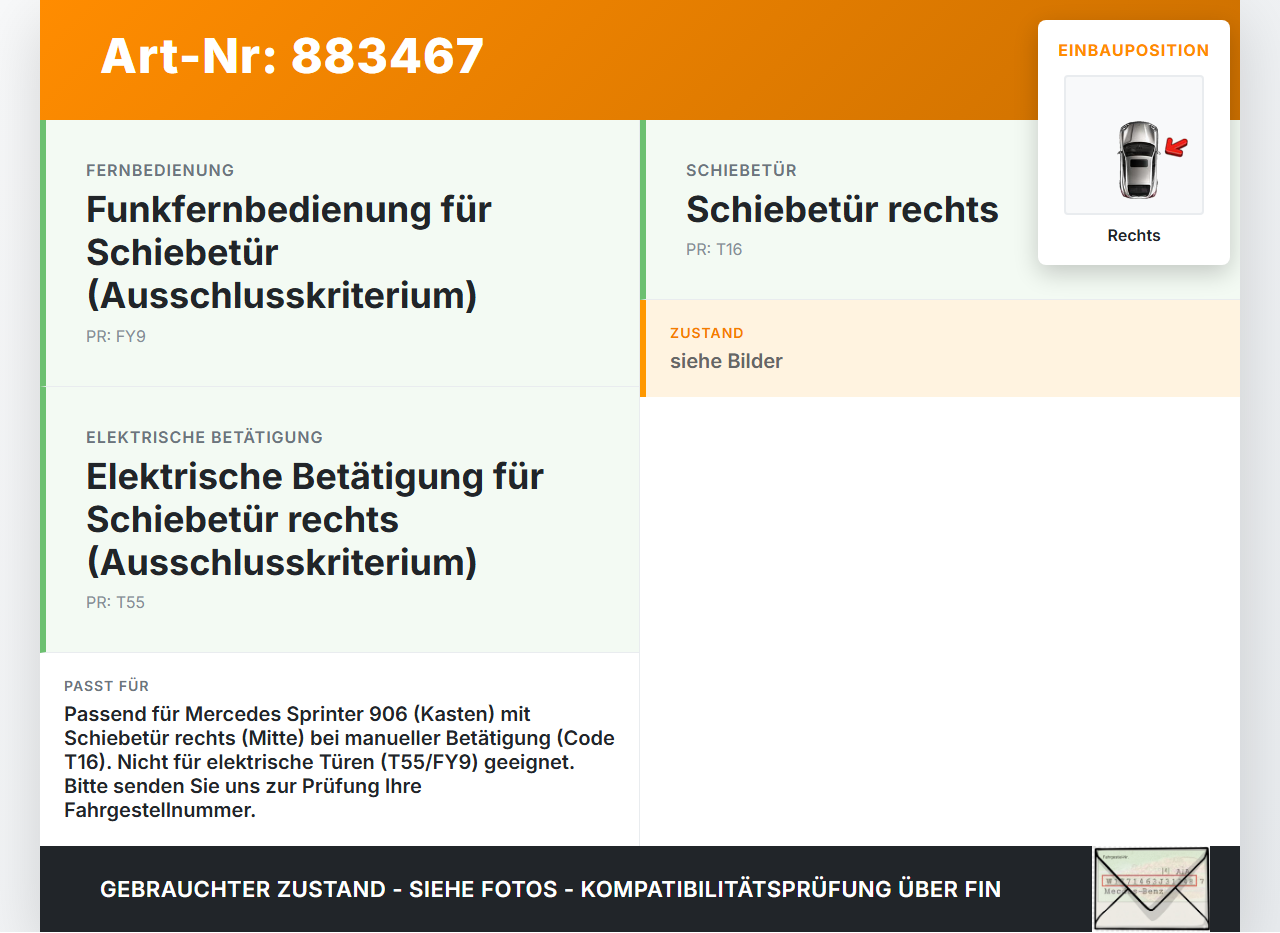 Mercedes Sprinter 906 313 06-13 Kasten Führungsrolle für Schiebetür Rechts Mitte Mercedes Sprinter 906 313 06-13... Vorschau 3