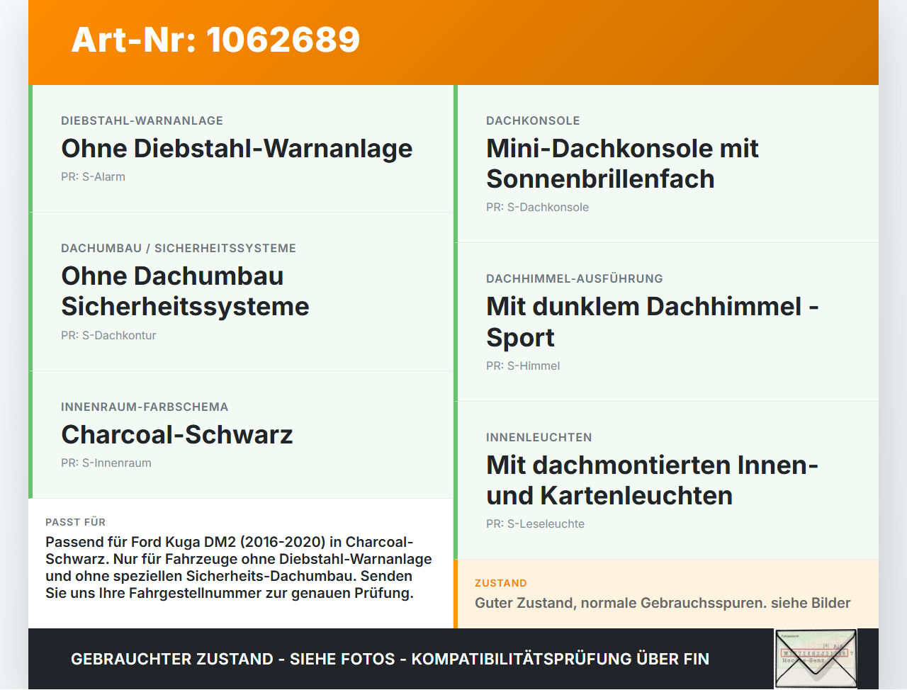 Ford Kuga DM2 16-20 Deckenkonsole Brillenfach Ford Kuga DM2 16-20 27.12.2018 CV44-S519A58-AB35B8 AM21-U519E98-ABW... Vorschau 3
