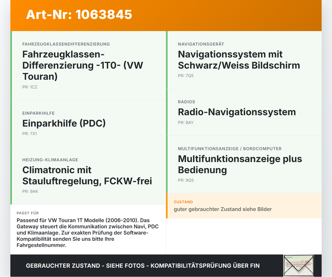 VW Touran 1T 06-10 Steuergerät ECU Modul Gateway Diagnoseinterface VW Touran 1T 06-10 06.08.2007 7N0907530BM... Vorschau 3