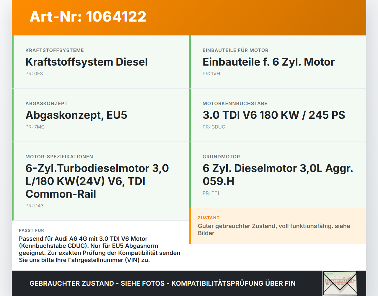 Audi A6 4G C7 11-14 qu 2,0 130KW CDUC Turbolader Turbo Abgasturbolader Audi A6 4G C7 11-14 qu 31.01.2012 059145874L... Vorschau 3