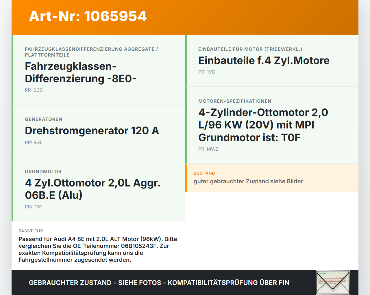 Audi A4 8E 04-08 2,0 96KW ALT Riemenscheibe für Kurbelwelle Audi A4 8E 04-08 12.09.2005 06A105243E 06B105243F gebraucht Vorschau 3