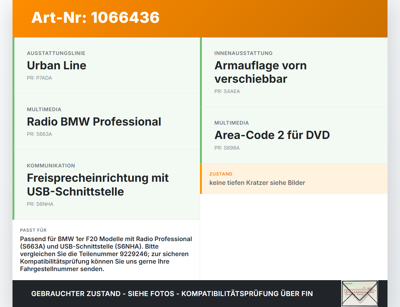 BMW 1er 116i F20 11-15 USB AUX Buchse Anschluss BMW 1er 116i F20 11-15 20.10.2011 9229246 84109229246 51169207357... Vorschau 3