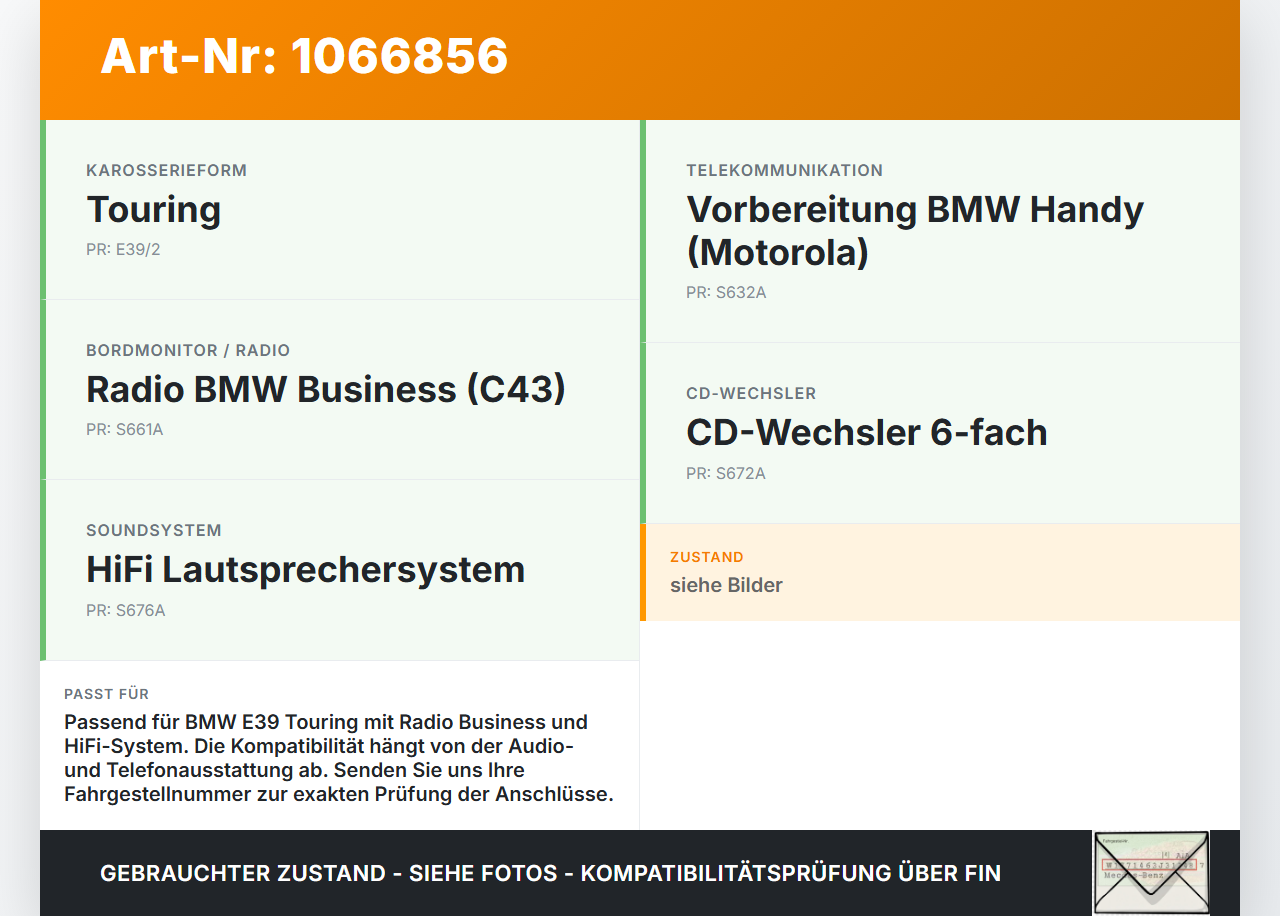 BMW 5er E39 530d 00-04 Antennenverstärker Weiche Antenne BMW 5er E39 530d 00-04 09.04.2002 6906078 65256906078... Vorschau 3